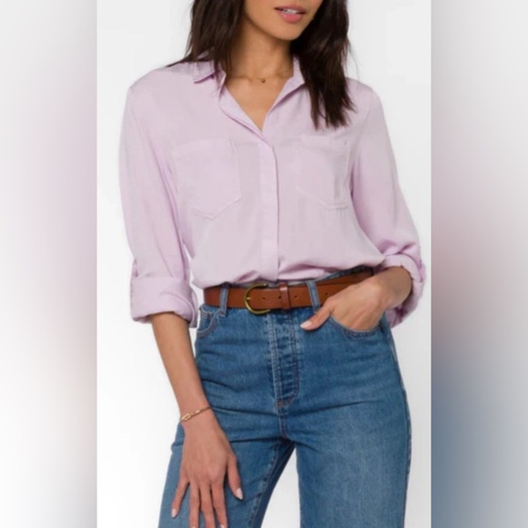 VELVET HEART Button down shirt in light purple, acid wash - Picture 1 of 13